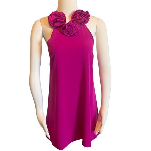 Alice + Olivia Silk Dress Fuchsia - Picture 1 of 7